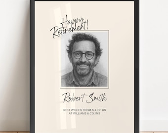 Custom Retirement Poster: Minimalist Personalized Gift for Coworker or Boss