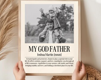 Personalized Godfather Definition Print: Custom Godparent Gift