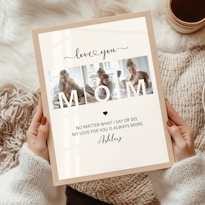Decorazione murale personalizzata per la mamma, stampa "Ti amo mamma", regalo per la mamma da parte di figlia o figlio, regalo di compleanno per la mamma, citazione personalizzata per la mamma, regalo personalizzato