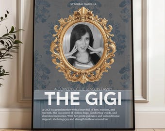 Pôster personalizado do filme Gigi: presente fotográfico personalizado para a avó