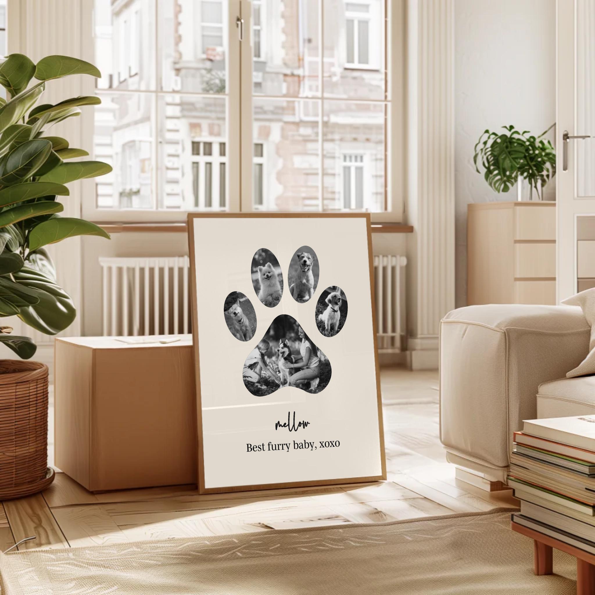 Custom Dog Paw Photo Collage: Personalized Pet Lover Gift Print - Etsy