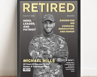 Personalized Military Retirement Keepsake: Photo Tribute Wall Art Gift