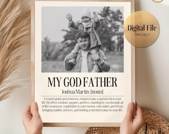 DIGITAL FILE Personalized Godfather Definition Print: Custom Godparent Gift