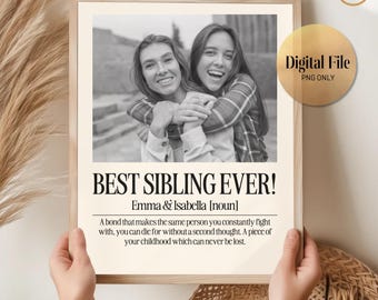 DIGITAL FILE Personalized Sibling Definition Print: Custom Brother Sister Gift