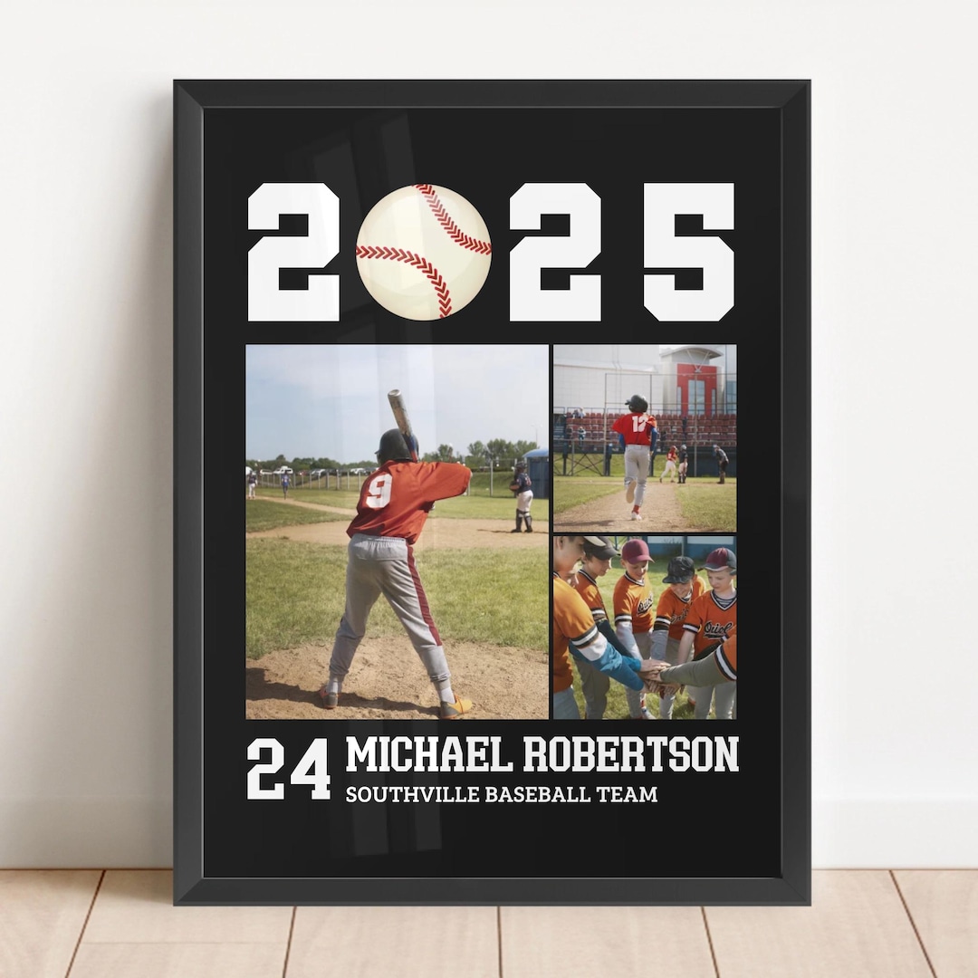 Class of 2025 Baseball Team Photo Collage Poster: Personalized ...