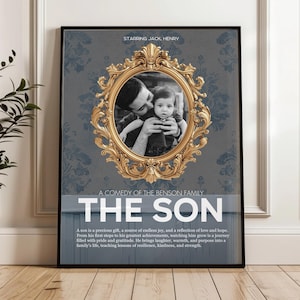 Poster personalizzato del film per figlio, foto da parete personalizzata, regalo di compleanno per figlio da parte di mamma o papà, stampa ricordo di laurea o di Natale per figlio