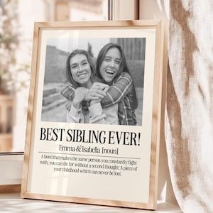 Personalized Sibling Definition Print: Custom Brother Sister Gift