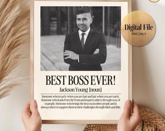 DIGITAL FILE Personalized Boss Definition Print: Custom Office Wall Art, Manager Gift