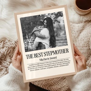 Personalized Stepmother Definition Poster, Gift from Stepkids, Mother’s Day or Birthday Gift for Bonus Mom, Blended Family Wall Art