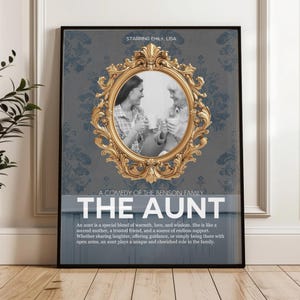 Personalized Aunt Movie Poster, Custom Photo Wall Art, Gift for Aunt, Birthday Gift from Niece or Nephew, Mother’s Day or Auntie Day Print
