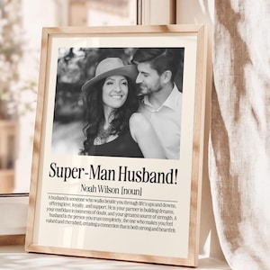 Personalized Husband Definition Print, Gift for Him, Custom Wall Art for Husband, Anniversary Gift, Birthday Present, Romantic Home Decor