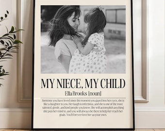 Personalized Niece Definition Wall Art, Gift from Aunt/Uncle