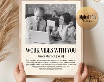 DIGITAAL BESTAND Gepersonaliseerde collega-definitieafdruk: aangepaste kantoormuurkunst