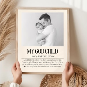 Personalized Godchild Definition Print: Baptism Keepsake Gift