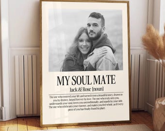 Impression personnalisée de définition d'âme soeur, cadeau d'anniversaire romantique