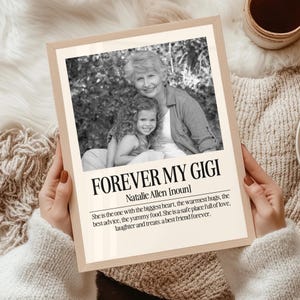 Personalized Gigi Definition Poster, Custom Gift for Grandma, Grandkids Gift Idea, Birthday or Mother’s Day Wall Art Keepsake for GIGI