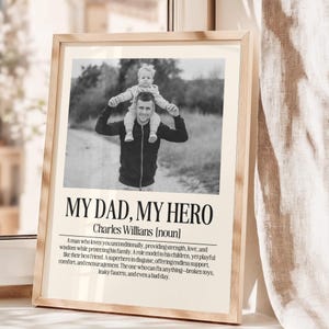 Personalized Dad Definition Print, Father&#39;s Day Gift, Custom Poster, Gift for Father, Wall Art for Dad, Best Dad Ever Gift, Dad Wall Decor