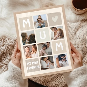 To The Best Mummy Fotoschild, erstes Muttertagsposter, personalisiertes Geschenk für Mama, Multi-Fotovorlage, Mama-Collage-Druck, benutzerdefinierte Collage
