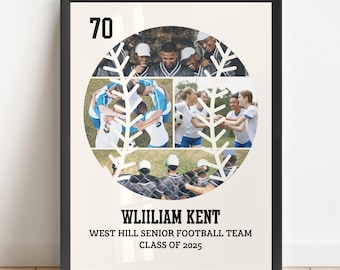 Custom Sports Team Photo Collage Poster: Tribute Wall Art Gift