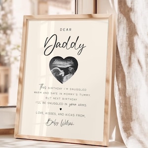Stampa fotografica ecografica personalizzata, regalo personalizzato per il futuro papà, ricordo da parete con ecografia, primo regalo per la festa del papà, divertente idea regalo per neo-papà