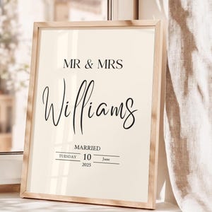 Personalized Mr & Mrs Wedding Print: Elegant Newlywed Gift