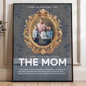 Decorazione murale personalizzata con film sulla mamma, Ti amo mamma, regalo per la mamma da parte di figlia o figlio, regalo di compleanno per la mamma, citazione personalizzata per la mamma, Alla mia mamma