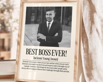 Personalized Boss Definition Print: Custom Office Wall Art, Manager Gift