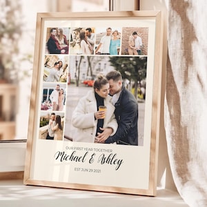 Collage regalo per anniversario di matrimonio, collage di foto di coppia, regalo di anniversario di coppia, regali per lui, regali per lei, regalo di nozze, regalo per la moglie