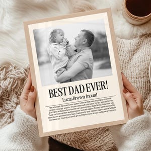 Personalisierter Bonus Dad Definition Print: Stiefvater Geschenk, Vatertag