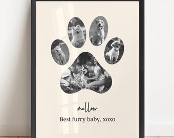 Colagem de fotos de patas de cachorro personalizadas: impressão de presente personalizada para amantes de animais de estimação