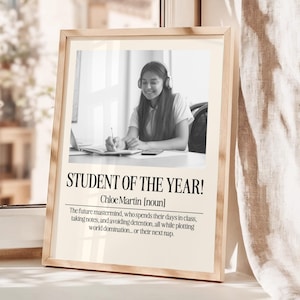 Personalised Student Definition Poster, Gift for Grads or Learners, Inspirational Wall Art for Dorm, Graduation or Exam Motivation Poster
