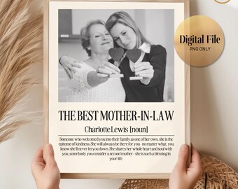 ARCHIVO DIGITAL Impresión personalizada con la definición de suegra: Arte mural familiar personalizado