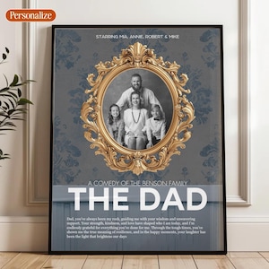 Poster cinematografico personalizzato per papà, stampa editoriale personalizzata, regalo unico per la festa del papà, regalo di compleanno per papà, decorazione murale per lui, al miglior padre
