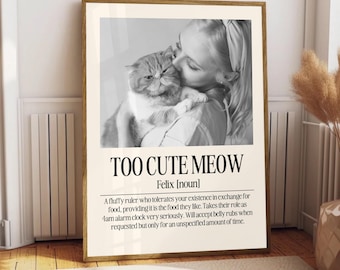 Personalized Cat Definition Print: Custom Pet Memorial Wall Art