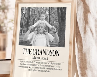Personalized Grandson Definition Print: Gift from Grandma or Grandpa