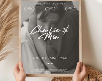Personalized Couple Movie Poster, Romantic Anniversary Gift