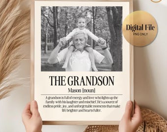 DIGITAL FILE Personalized Grandson Definition Print: Gift from Grandma or Grandpa