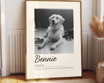 Personalized Pet Memorial Wall Art: Custom Tribute Print