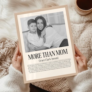 Personalized Bonus Mom Definition Poster, Gift from Step kids, Custom Mother&#39;s Day or Birthday Wall Art for Stepmom, Blended Family Gift