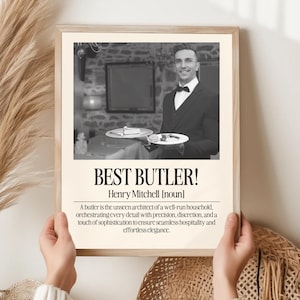 Personalized Butler Definition Print: Custom Wall Art Gift