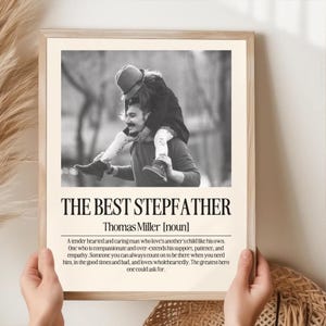 Personalized Bonus Dad Wall Art Print, Custom Father&#39;s Day Gift from Stepkids, Birthday Present for Stepdad, Home Decor Keepsake Poster 2025