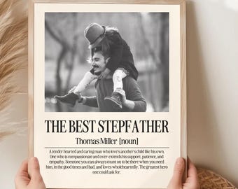 Personalized Bonus Dad Definition Print, Custom Stepdad Gift