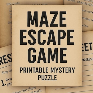 Maze Escape Game – Printable Mystery Puzzle | Labyrinth Adventure for Family & Friends | DIY Digital PDF Game Night