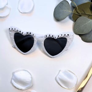 Future Mrs. Custom Sunglasses in White Pearl Option