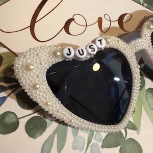 “Just Married” (ivory) close up