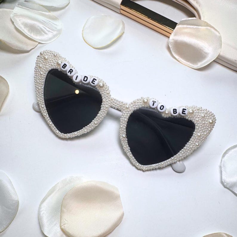 Bride to be sunglasses with ivory pearls