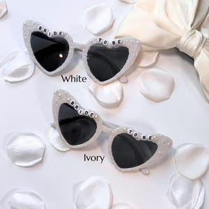 Bride to Be Pearl Sunglasses in White and Ivory Pearls