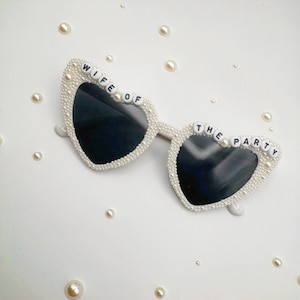 Wife of the Party Bride Sunglasses Ivory Pearls