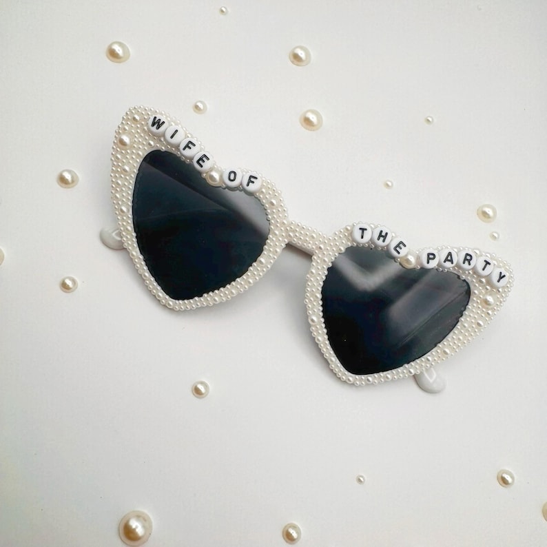 Wife of the Party Bride Sunglasses Ivory Pearls