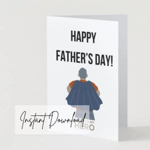 Super Hero Cape Super Dad Vatertagskarte - Vatertags-Instant Download - Print at Home Today - Geschenk für Papa - druckbare Karte